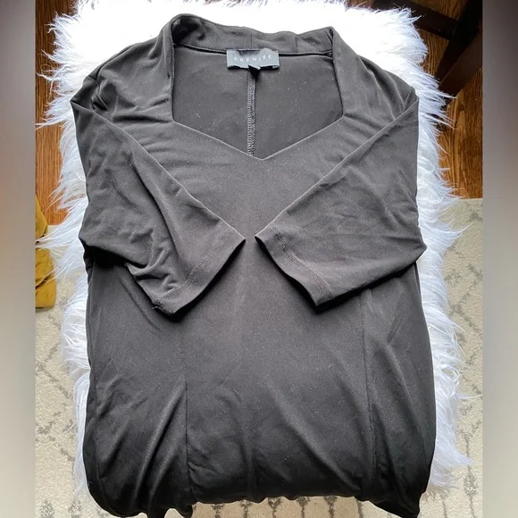 Premise Professional Work Sweetheart Neckline Black Top - Picture 2 of 5